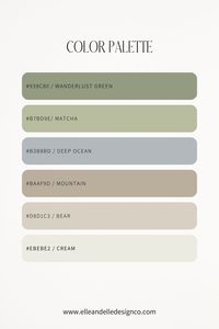 Nature color palette for a travel blogger. Are you interested in a brand and website? Check out our link for more info!