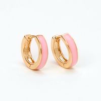 Gold & Pink Enamel 15MM Huggie Hoop Earrings | Claire's US