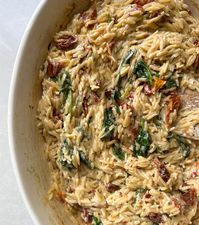 Boursin Spinach & Sun-dried Tomato Orzo Bake