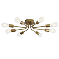 Achieve a pleasant light and air movement to your home with aiwen Modern Gold Sputnik Linear SemiFlush Mount Ceiling Light Fixture.