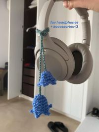 Sony WH-1000XM4 Crochet bluebell flower headphone accessory made by hand with love <3