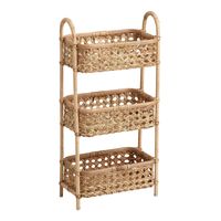 Farrah Natural Rattan Cane 3 Tier Storage Tower - World Market