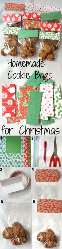 DIY Christmas Cookie Bags as gifts. Step By Step Tutorial on how easy it is to make these bags!