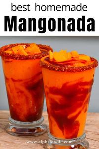 Are you ready to make the best mangonada recipe? Learn how to make this frozen mango treat that is sweet, spicy, and tangy! Just five simple ingredients - and no cooking at all! Enjoy this mango chamoyada on a hot summer day!