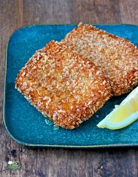 Halloumi frit aux flocons d'avoine