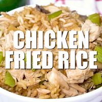 Chicken Fried Rice - Better than takeout! This easy family recipe is loved in our home. It's full of flavor and delicious. #chickenfriedrice #chicken