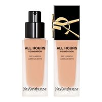 Die all hours foundation von yves saint laurent beauty vereint bis zu 24h volle deckkraft und leichten tragekomfort - ohne kompromisse. Sie schenkt zu jedem zeitpunkt einen strahlend mattierten look. Die innovative formel verleiht eine fühlbar weiche, glatte und gepflegte haut. Die wasserfeste und atmungsaktive foundation mit hyaluron ist spürbar feuchtigkeitsspendend und legt sich federleicht auf die haut. Sie deckt glanz zuverlässig und langanhaltend ab und lässt die haut strahlen. In 22 nuanc