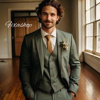 This is a Classy Green 3 Piece Suit by fixashop /crafted from high quality fabric and imported materials. Our products are handcrafted by experienced tailors who make sure the that the stitching is precise, lining is proper and the overall product is sturdy enough to not go out of shape for more than a few years. Also all our products have extra margins in their length, sleeves, sides so it's easily alterable if your size changes after some time. To see more available colours and designs in this