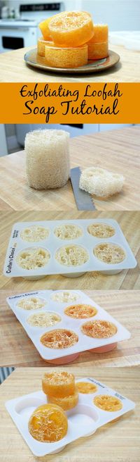 This easy homemade exfoliating loofah soap recipe makes a fun weekend project you can create with the kids for homemade Mother's Day gifts!