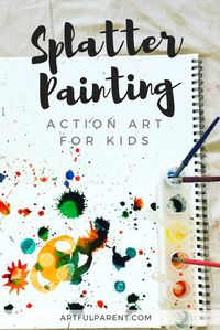 Splatter painting is a favorite action art activity for kids of all ages! Here are splatter painting tips and tricks plus ideas for what to do with the art. #kidsart #artsandcrafts #summerfun #paintingideas #kidsactivities