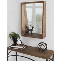 AllModern Le miroir mural est une jolie pièce décorative robuste qui est prête à impressionner et à ravir. Ce miroir rectangulaire est à la fois décoratif et fonctionnel, avec une profondeur de 5 pouces pour ajouter une tablette pratique pour le rangement et la présentation. Ce miroir mural est doté d'un cadre en bois massif robuste avec une finition brun noyer / naturel / brun rustique pour donner une ambiance de maison de campagne à n'importe quelle pièce de votre maison. C'est un excellent point focal accrocheur dans votre salon, chambre à coucher, entrée, bureau, salle à manger ou cuisine. La grande taille de présentation en fait un miroir de salle de bain attrayant au-dessus d'un meuble-lavabo simple ou double. Vous pouvez utiliser la tablette incluse comme endroit pour le savon, la l