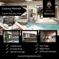 💥ONLY 4 REMAINING💥 https://www.luxurylivingmexico.com/prop.../buluc-residences/ Welcome to BULUC Residences!! This is your chance to live in luxury in the Tulum Country Club. 😍 Come see us in the show room!😉 www.luxurylivingmexico.com oscar@luxurylivingmexico.com 🇲🇽 984 241 8630 🇨🇦 226 666 7081 #TulumCountryClub #LuxuryLivingMexico #community #neighborhood #newbeginnings #familytime #makingmemories #beachlife #realestate #luxurylivingmexico