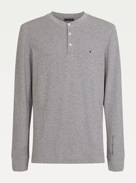 Henley Long Sleeve Relaxed Fit T-Shirt | GREY | Tommy Hilfiger