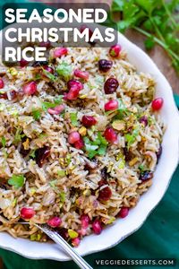 Christmas Rice combines warm spices, dried cranberries, pomegranate seeds, and crunchy pistachios into a vibrant holiday side dish that’s easy to make and perfect for any gathering.