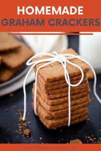 You'll love this easy recipe for Homemade Graham Crackers that make the perfect after school snack or delicious S'mores sandwich! Crispy, wholesome grahams so good you'll never buy the store bought brand again. These made from scratch cookie crackers are simple to bake and make ahead for a Southern snack or delicious on the go sweet treat. #grahamcrackers #homemadecrackers #smores #easyrecipes #cookierecipe