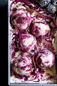 Chamomile Blackberry Ice Cream