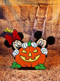 Hand Painted Disney Mickey and Minnie Halloween Yard Art/disney Yard Art/ Disney Yard Decor/ Mickey Mouse Yard/ Mickey Mouse Decor - Etsy