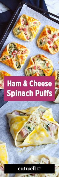 Wow your guests for your next brunch with these ham & cheese puffs. Serve with a crisp salad for an easy yet impressive dish with little effort.Ingredients list for the Ham Cheese & Spinach…