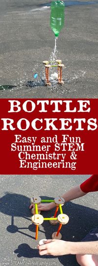 Bottle Rockets - Simple and Fun Summer STEM with Chemistry and Engineering via @STEAM Powered Family