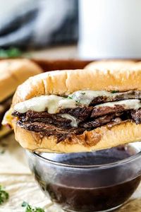 Crazy tender Slow Cooker French Dip Sandwiches! You haven't had French Dip Sandwiches until you try this French Dip Recipe! 