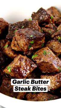 10min · 8 servings  Tender and juicy Garlic Butter Steak Bites are perfectly seared in cast iron, then topped with a glorious garlic and butter white wine reduction. They're perfect for date night or a weeknight meal.    • Steak  • Garlic  • Butter  • White wine  • Olive oil  • Parsley  • Smoked paprika  • Salt and pepper  Find the full printable recipe at https://ketocookingchristian.com/garlic-butter-steak-bites/