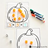 Grab these FREE Addition and Subtraction Pumpkin Math Mats printables! They're perfect for centers, small groups, homeschool and traditional classroom!