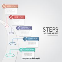 Gradient infographic steps concept Free Vector