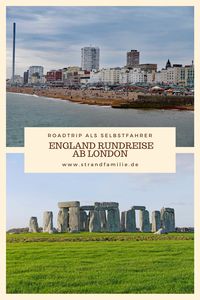 Unsere Route für den Roadtrip durch England ab London mit vielen Sehenswürdigkeiten, wie: Strandbäder in Brighton und Eastbourne, Kreidefelsen an der Südküste, Stonehenge, Highlights in Cornwall und Städtetrips nach Bath und Oxford. Ideal für alle, die den Roadtrip durch Großbritannien selbst planen. / England Rundreise mit Kindern