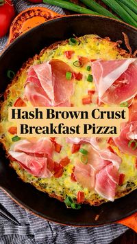 Hash Brown Crust Breakfast Pizza is the answer to your breakfast pizza prayers! This audibly crispy, 1 skillet dish is perfect for brunch or breakfast.