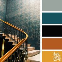 Art deco color scheme (teal and bronze) | 25 color palettes inspired by the PANTONE color trend predictions for Fall/Winter 2018 - Find more color palettes, mood boards and schemes at www.sarahrenaeclark.com #color #colorpalette #colorscheme