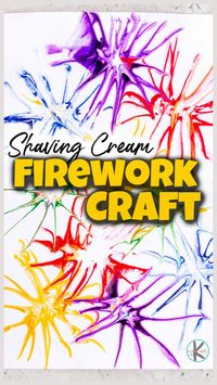 Are you looking for a quick, easy, and FUN Summer fireworks craft? You are going to love this simple shaving cream art project! Make a super cool firework craft using shaving cream and food coloring. This shaving cream craft is perfect for toddler, preschool, pre-k, kindergarten, first grade, and 2nd graders too. With the simple technique, you will not believe what beutiful firewrork craft for summertme you can make!