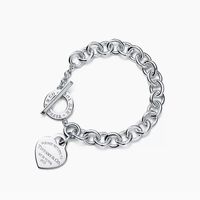 Tiffany Silver Heart Tag Toggle Charm Bracelet, New, Never Worn Because It Was Too Big