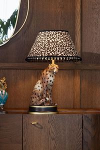 Natural Rita Cheetah Table Lamp - Image 1 of 4