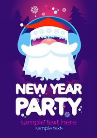 New year party template with santa as a dj. Download it at freepik.com! #Freepik #vector #background #banner #flyer #poster