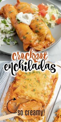 Crockpot Enchiladas make it easy to have a delicious Mexican meal on the table any night of the week. Put your slow cooker to use with this simple and hassle free recipe that the whole family will love.