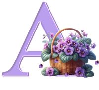 Sussurro de Amor: Alfabeto Flores Violetas 2365