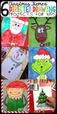 6 Christmas Themed Directing Drawing Projects for Kids