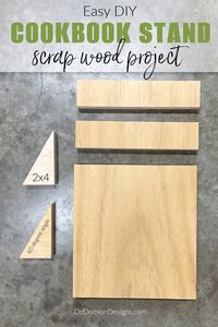 Learn how to build this Easy DIY cookbook stand using scrap pieces of wood—modern farmhouse decor.