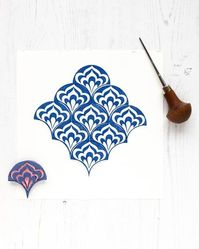 Original Block Print 'Ornaments IV' from Hand Carved image 2