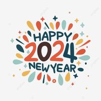 happy new year 2024 hand drawn colorful typography vector transparent image happy new year 2024 te, #Ad, #te, #image, #transparent