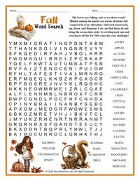 As the leaves change colors and the crisp autumn air settles in, there’s nothing quite like cozying up with a warm drink and engaging in a fun and festive activity. That’s why I’m thrilled to share my latest creation with you: a fall word search designed specifically to capture the spirit of this beautiful season.