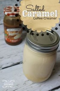 Yum! This is a must try if you love Salted Caramel Mocha's from Starbucks. It's a Salted Caramel Coffee Creamer Recipe!