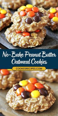 These No-Bake Peanut Butter Oatmeal Cookies are a quick and easy treat that combines the classic flavors of peanut butter and oats with a fun crunch from Reese’s Pieces. Perfect for a sweet snack without needing to turn on the oven!