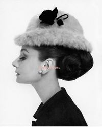 Audrey Hepburn Profile Fur Hat Photograph from Blair by TulleDress