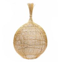 A round multifunctional lamp that gives a beautiful boho look to your home or covered outdoor space. Depending on your interior, this lamp can be used as a hanging lamp or floor lamp. Available in 2 colors Natural and Black. Materials Rattan Cable and fitting included No (use a standard E27 fitting) Length (cm) 50 Width (cm) 50 Height (cm) 80 Recommended lamp: LED  PLEASE NOTE: Cable and fitting not included, see our accessories collection .