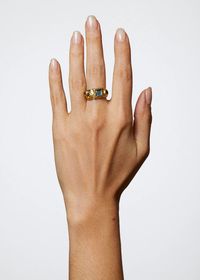 Suede Ring in Brass - Light Blue – Mondo Mondo