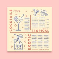 Minimalist cocktail menu template with d... | Free Vector #Freepik #freevector #menu #fruit #drink #juice