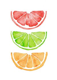 "WATERCOLOUR CITRUS HALVES STACK Bring these beautiful citrus slices inside with this high-quality wall décor. This digital artwork of a Citrus Halves is the perfect piece for your gallery wall, study, nursery or living room. This artwork is eye-catching, unique, and will be a perfect talking piece when guests visit your space.  This artwork was inspired by the fresh summery tones that come from citrus varieties, and was created as part of my 'Citrus' collection. I used modern digital techniques