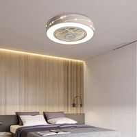 This product is a 21.6 inch white flush-mounted LED ceiling fan light, made of Iron, Aluminum, Acrylic and ABS. Timing function, 3 light colors and 3 wind speeds. It is suitable for living room, dining room, kitchen, study, bedroom, meeting room etc. | Latitude Run® 21" Titonka 5 - Blade LED Bladeless Ceiling Fan w/ Remote Control & Light Kit Included in White, Size 8.6 H x 21.6 W x 21.6 D in