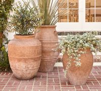 Sienna Fiber Stone Outdoor Planters | Pottery Barn